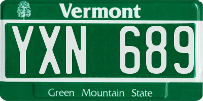 VT license plate YXN689