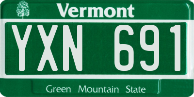 VT license plate YXN691