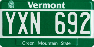 VT license plate YXN692