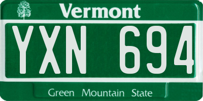 VT license plate YXN694