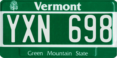 VT license plate YXN698