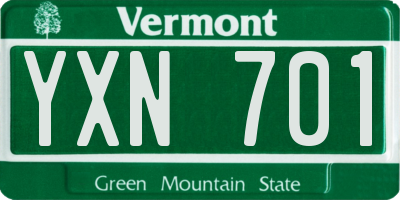 VT license plate YXN701
