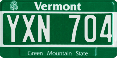 VT license plate YXN704