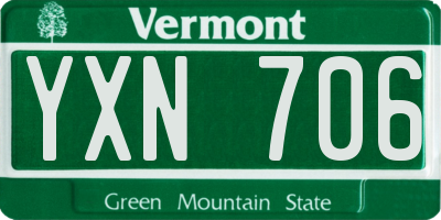 VT license plate YXN706