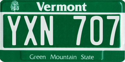 VT license plate YXN707