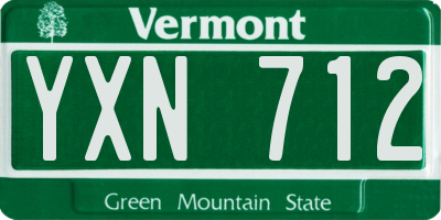 VT license plate YXN712