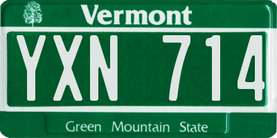 VT license plate YXN714