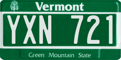 VT license plate YXN721