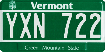 VT license plate YXN722