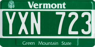VT license plate YXN723