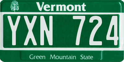 VT license plate YXN724