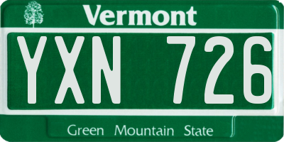 VT license plate YXN726