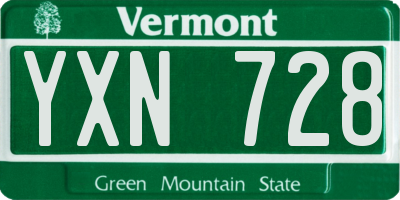 VT license plate YXN728