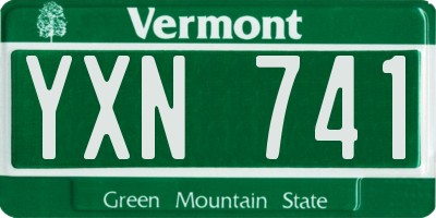 VT license plate YXN741