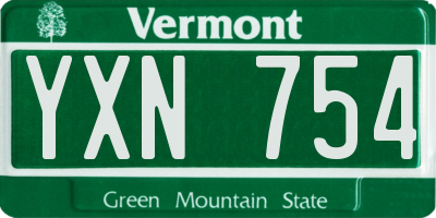 VT license plate YXN754