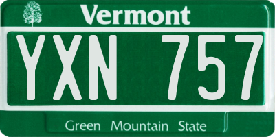 VT license plate YXN757