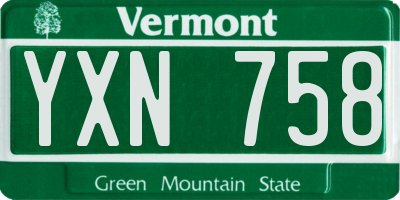 VT license plate YXN758