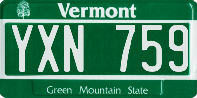 VT license plate YXN759