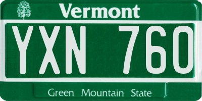 VT license plate YXN760