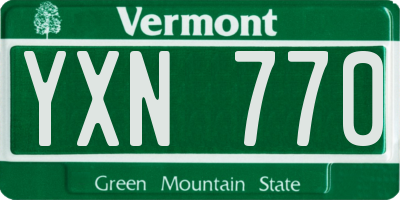 VT license plate YXN770