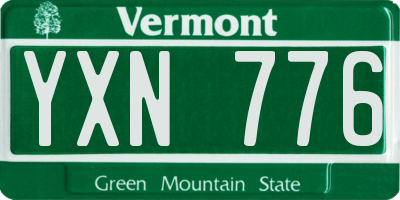 VT license plate YXN776