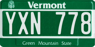 VT license plate YXN778