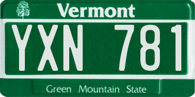 VT license plate YXN781