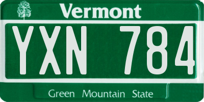 VT license plate YXN784