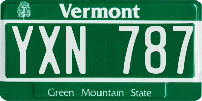 VT license plate YXN787
