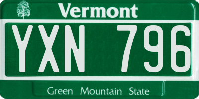 VT license plate YXN796