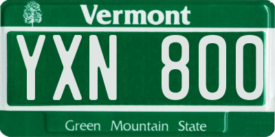 VT license plate YXN800