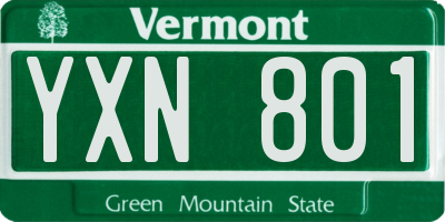 VT license plate YXN801