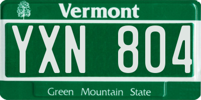 VT license plate YXN804