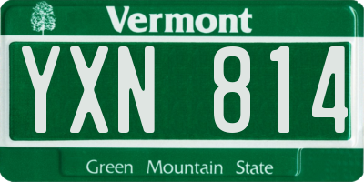 VT license plate YXN814