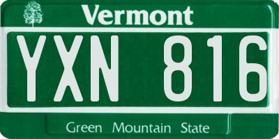 VT license plate YXN816