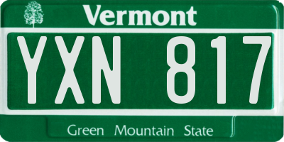 VT license plate YXN817