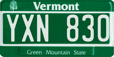 VT license plate YXN830