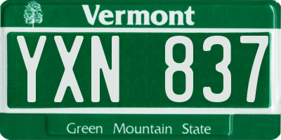 VT license plate YXN837