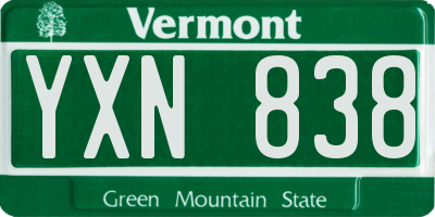 VT license plate YXN838