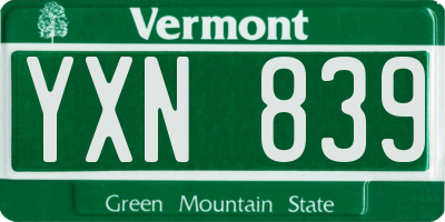 VT license plate YXN839
