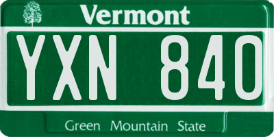 VT license plate YXN840