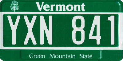 VT license plate YXN841
