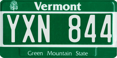 VT license plate YXN844