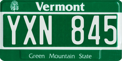 VT license plate YXN845