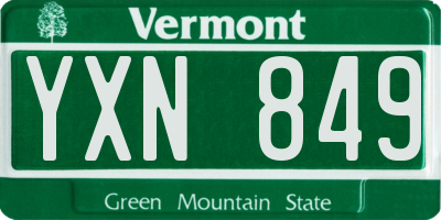 VT license plate YXN849