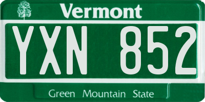 VT license plate YXN852