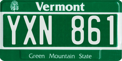 VT license plate YXN861
