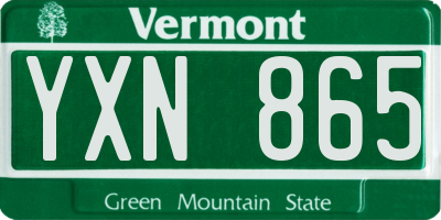 VT license plate YXN865