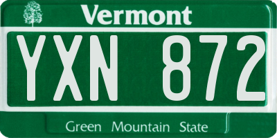 VT license plate YXN872