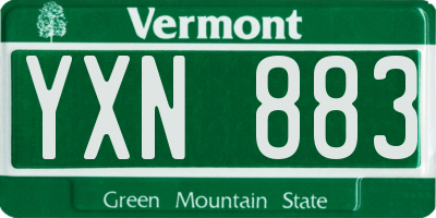 VT license plate YXN883